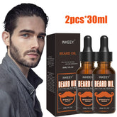 Huile de Soin de la Barbe Biologique Naturelle pour Homme, Brillance Rapide, Adoucissement de la Barbe, Renforce les Moustaches, Lisse, Nourrissant, Soins Capillaires, 2 Pièces