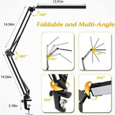 Desk lamp, LED desk lamp with rocker switch, adjustable angle, 10 brightness levels, 3 lighting modes, light fixture, eye protection learning