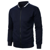 Men's Baseball Jacket, Streetwear, New Autumn Fashion, Men's Solid Color Casual Jackets, Men's Jacquard Fabric Coat