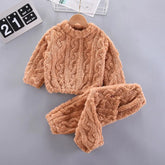 Pyjama chaud en forme de sourire pour garçon et fille, vêtement de nuit pour enfant de 1 à 4 ans, couleur unie, automne et hiver