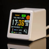 Small portable smart WiFi alarm clock, weather station, temperature and humidity display, clock, desk decoration
