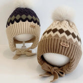 Nouveau haute qualité 2-5 ans bébé tricoté chapeau chaud épaissir enfants cache-oreilles casquette coupe-vent tricoté laine chapeau automne hiver