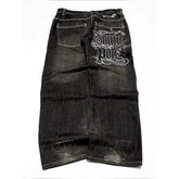 Américain Y2K 2025 nouveau Baggy jambe large noir jean surdimensionné femmes rue décontracté Joker Denim pantalon Couple jean Vintage Streetwear