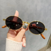 Lunettes de soleil ovales vintage en bois pour hommes et femmes, lunettes de soleil de créateurs, nuances de luxe, UV400, mode