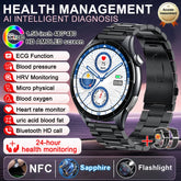 2025 New Health Monitoring Uric Acid Blood Pressure Blood Oxygen Body Analysis Smart Watch ECG + PPG Clock Smartwatches for Men for iOS