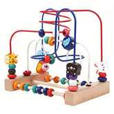 Intelligence building blocks for babies and toddlers, wooden toys with beads, attention-grabbing toys for boys and girls aged 1 to 3 years