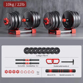 4-in-1 Adjustable Weight Dumbbell Set 22 lb – Multifunctional Home Gym Equipment for Men and Women – Convertible Dumbbell, Kettlebell