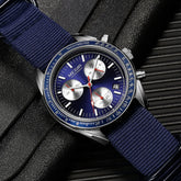 MEGIR montre à Quartz à trois yeux pour hommes bracelet tressé en Nylon étanche sport lumineux avec chronographe montre-bracelet de mode homme