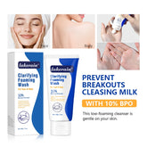 Foaming wash for acne, benzoyl peroxide, 10% maximum antimicrobial, oil control, reduces redness, deep cleansing for facial and body skincare
