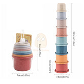 Baby toys, stacking cup, cartoon design, early educational learning, color, nesting, sorting, bath and shower, water and sand play for children