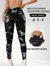Leggings de teinture par nouage taille haute pour femmes, collants d'athlétisme, de Yoga, de course, de gymnastique, non transparents, Push Up, Fitness