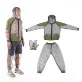 Veste anti-moustique d'extérieur imbibée d'insectes, olympiques à capuche en maille, veste de pêche et de camping, protection contre les insectes, chemise en maille, gants et pantalons