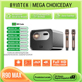 BYINTEK R90 Max Full HD 1080P projecteur 4K DLP 2200 ANSI Lumens Android TV 11.0 3D 4K pris en charge projecteur de cinéma maison intelligent