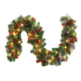 Rattan Festival Garland, 1.8/2.7M, Red Berry Branches, Elegant Party Decoration, Home Wall Door