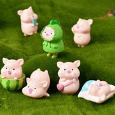 7 pièces/ensemble dessin animé cochon Animal poupée jouet modèle Statue Figurine ornement Miniatures