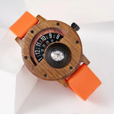 Montre-bracelet en bois pour homme, boussole colorée, montres vintage pour homme, horloge de luxe, mode