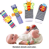 Early sensory toys for babies, cartoon wrist ring, socks, crib wrap, crib hanger, soothing fabric toy, soothing sleep towel, baby rattle