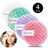 Tampon de coton en microfibre démaquillant, cosmétiques, serviette de maquillage lavable, éponge de nettoyage, outil de soins de la peau, gant de toilette, 1/4 pièces