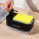 2-in-1 Hand and Dish Soap Dispenser Set, Detergent Dispenser, Sponge Holder, Countertop Soap Pump for Kitchen Sink