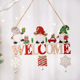 Décorations de noël en bois, pendentif mural avec lettres de porche, bonhomme de neige, artisanat décoratif créatif