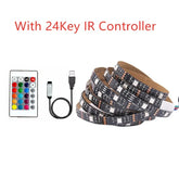 5V RGB USB LED Strip Light, Waterproof, Black PCB 5050, 0.5m, 1m, 2m, 3m, 4m, 5m, LED Strip Light, PC, TV Backlight, Remote Control