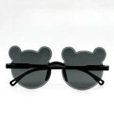 Children's sunglasses, cute cartoon bear design, for boys and girls, frameless, UV400, for outdoor travel and skiing