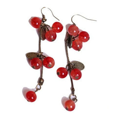 Women's jewelry, Korean Pop earrings, red cherry, cute, wholesale
