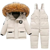 Toddler clothing sets, baby girl winter snowsuits, warm down jackets, faux fur hooded jumpsuits, wetsuits, 0-3 years