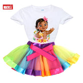 Girls' T-shirt and Tutu Dress Set, Rainbow Outfit, 2-Piece Clothing Set