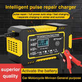 Chargeur de batterie de voiture 12V 6A, réparation d'impulsions, écran LCD, Charge rapide intelligente, AGM, Cycle profond, GEL, plomb-acide, pour automobile et moto