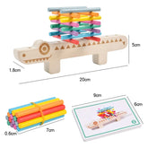 Assorted color Montessori sensory toys, wooden balance stick, fine motor skills game, puzzle toy for boys and girls, birthday and Christmas gift