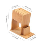 Bamboo knife block holder for the kitchen, multifunctional cutting stand, multifunctional knife storage rack for kitchen supplies