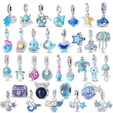 Pendentif de Collection d'écologie marine en argent Sterling 925, mignon, méduse, hippocampe, baleine et tortue, bijoux fins, cadeau de fête sur la plage