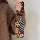 Perforated vortex case, custom striped phone case with chain for iPhone 11 12 13 14 15 16 Pro Max