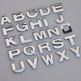 Autocollants de voiture alphabet en métal 3D, insigne argenté chromé, lettres, chiffres, logo, accessoires automobiles, autocollants de décoration