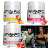 Poudre de pré-entraînement Oxyshred - Poudre de pré-entraînement avec L Glutamine et carnitine d'acétyl, boisson énergisante - Blast cosmique et mangue