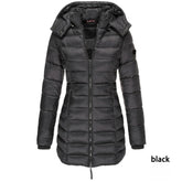 Women's cotton winter jacket, solid color, fitted cut, warm, durable, hooded, women's clothing, new collection
