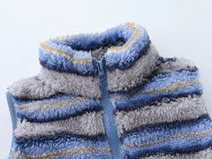 Boys' Solid Color Zip-Up Trench Coat, Children's Winter Coat