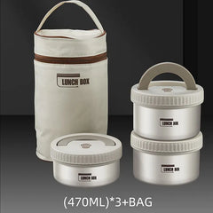 Stackable Stainless Steel Bento Lunch Container Portable Lunch Box