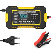 12V 6A Car Battery Charger, Pulse Repair, LCD Screen, Smart Fast Charging, AGM, Deep Cycle, GEL, Lead Acid, for Cars and Motorcycles