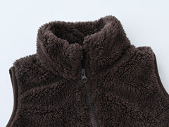 Boys' Solid Color Zip-Up Trench Coat, Children's Winter Coat