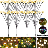 Outdoor lights, solar LED firefly garden lamp, grounded, IP65 waterproof, for landscape, yard, holiday decor.
