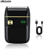 USB rechargeable electric shaver - alternative, portable, replaceable foil, black - travel and home use, gift for men