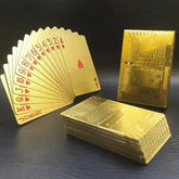 Carte de Poker en feuille d'or cartes à jouer en plastique de Style européen accessoires jeu de cartes étanches outils magiques