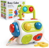 Cube occupé Montessori, jouets pour activités sensorielles pour tout-petits, planche occupée, apprentissage éducatif précoce, jouets de voyage, cadeau pour enfants