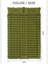 Outdoor travel bed for 2 people, double air mattress with sleeping cushion for camping, self-inflating mat, sleeping mattress with pillow for hiking