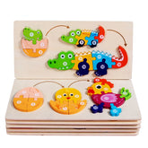 Jouet bébé en bois Puzzle 3D jouets cycle de vie puzzle dessin animé Puzzle pour enfants bébé éducation précoce Intelligence pour les enfants