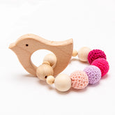 Beech Wood Baby Rattle, Teething Toys, Beads, Bracelets, Gift for Children
