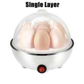 Electric Egg Cooker, Mini Quick Egg Boiler for Boiling Eggs, Poached and Scrambled Omelets, Kitchen Appliance with Automatic Shut-Off