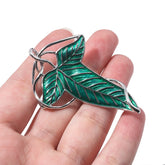 Broche elfe feuilles vertes de Lorien, Tolkien Galadriel Legolas Frodo Baggins Aragorn arbre émail Badge film bijoux vente en gros